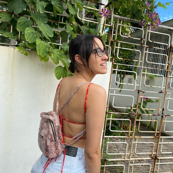 Bandana Red Crop Top - Picture 2 of 2